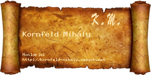 Kornfeld Mihály névjegykártya