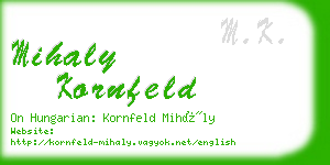 mihaly kornfeld business card